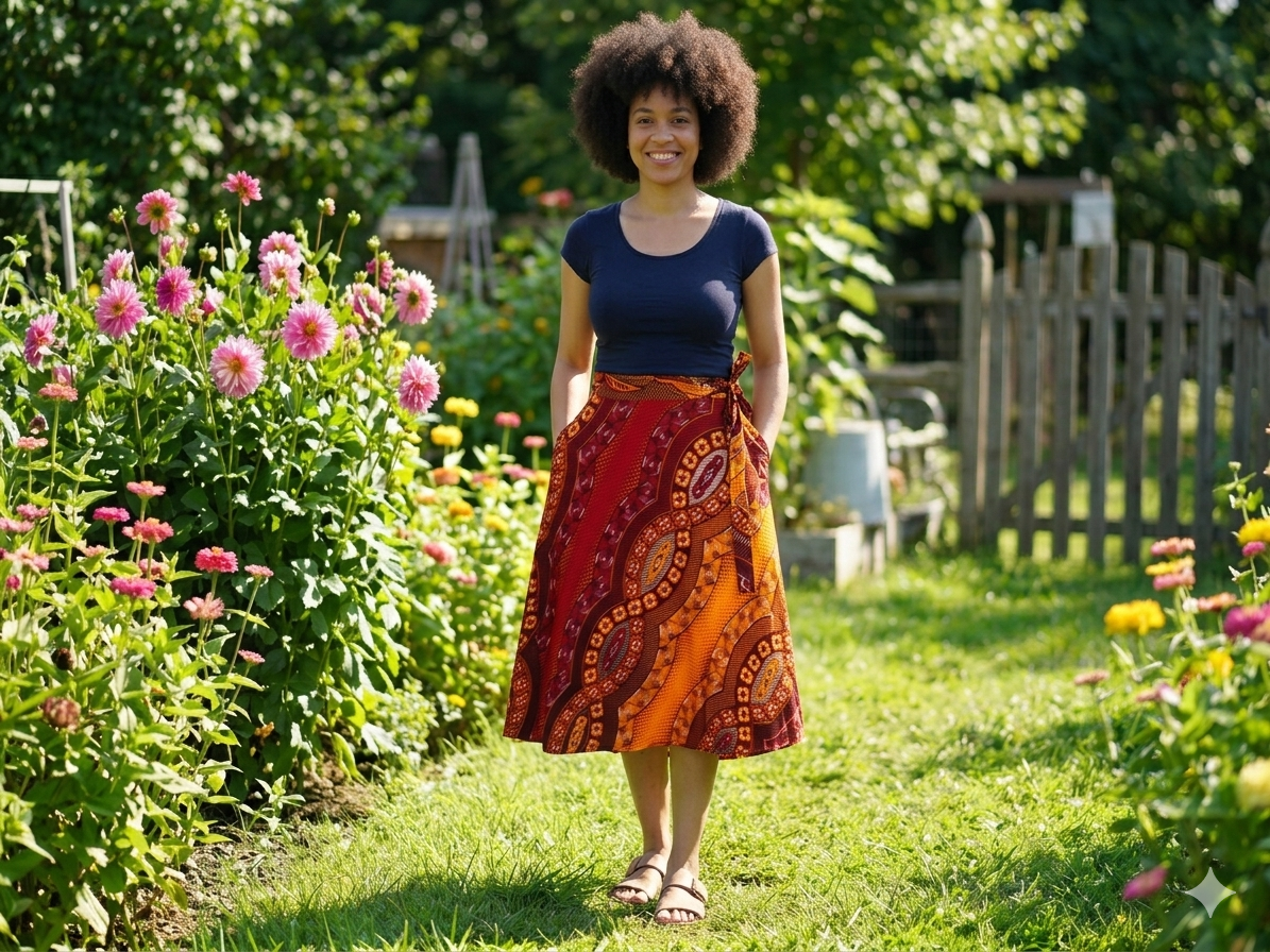 Wrap-Around Skirt Dress - Red Bordeaux
