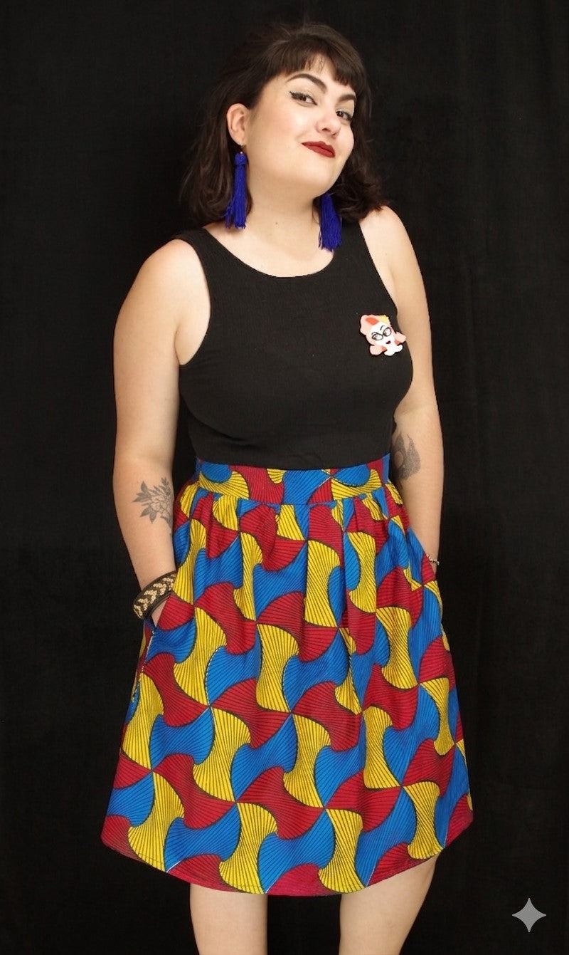 Summer skirt with pockets! Primary Colors