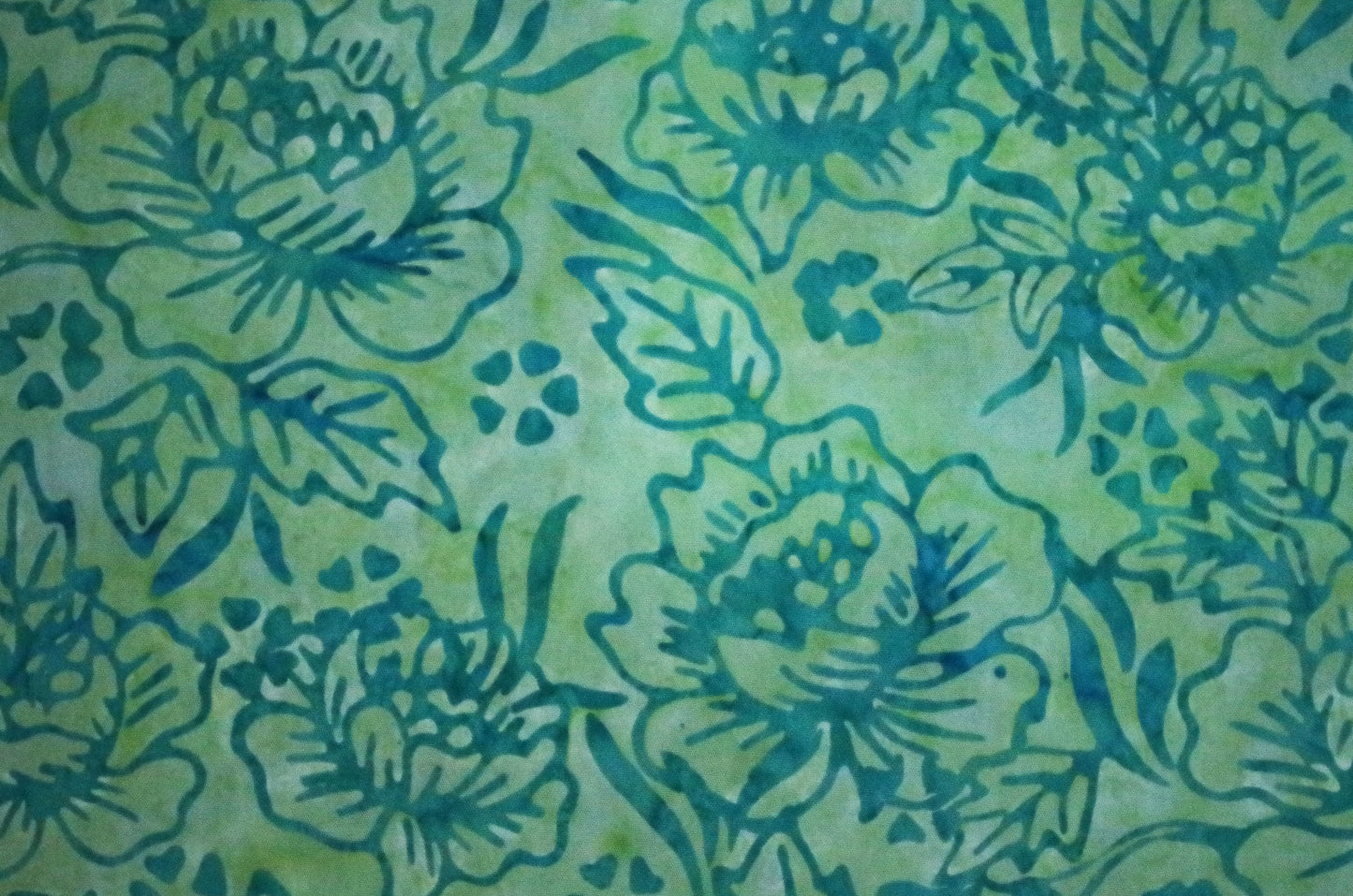 Imprimé Batik Fleurs Vertes