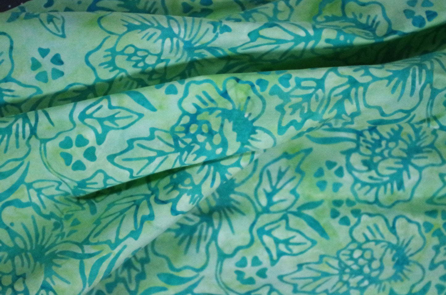 Imprimé Batik Fleurs Vertes