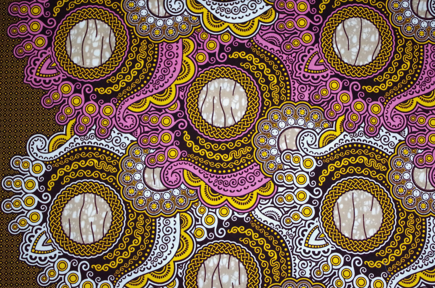 Imprimé Wax Ankara vibrant - Coquillages roses