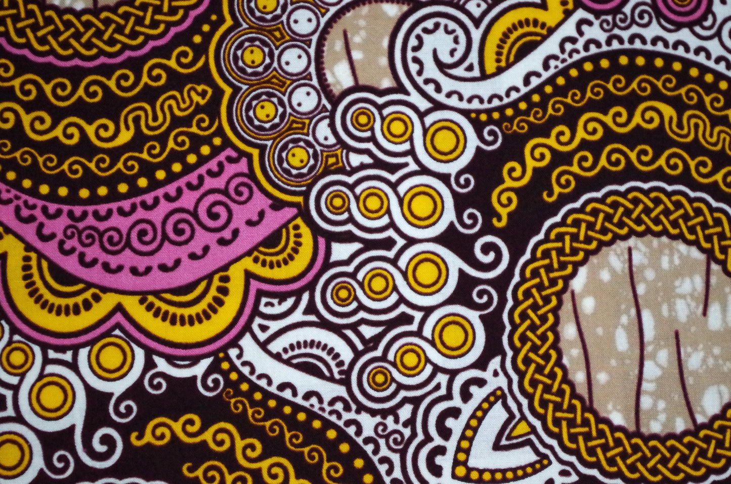 Imprimé Wax Ankara vibrant - Coquillages roses