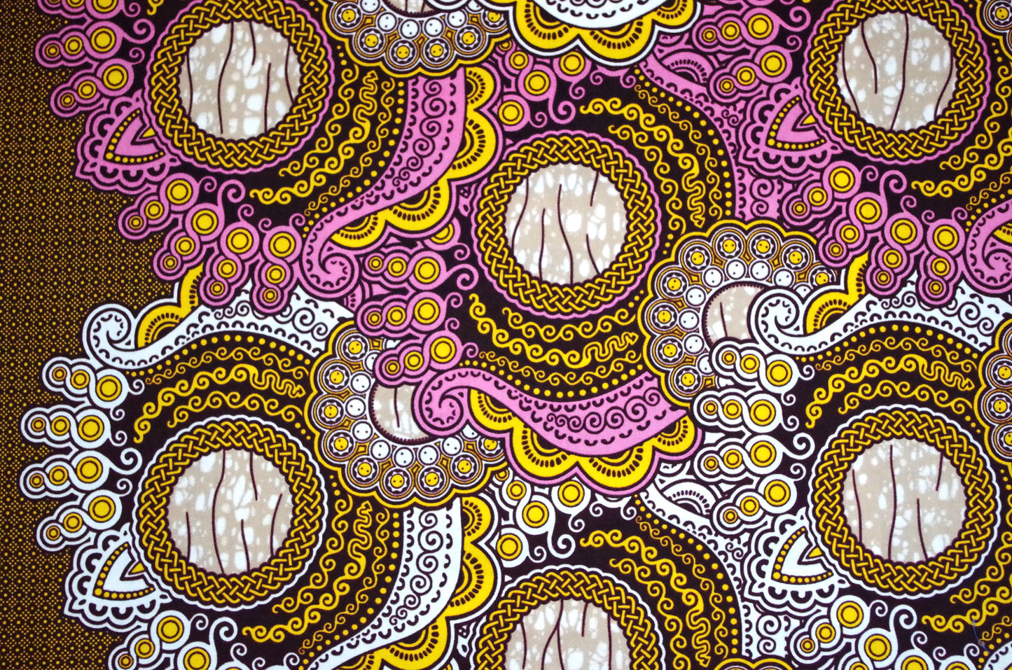 Imprimé Wax Ankara vibrant - Coquillages roses