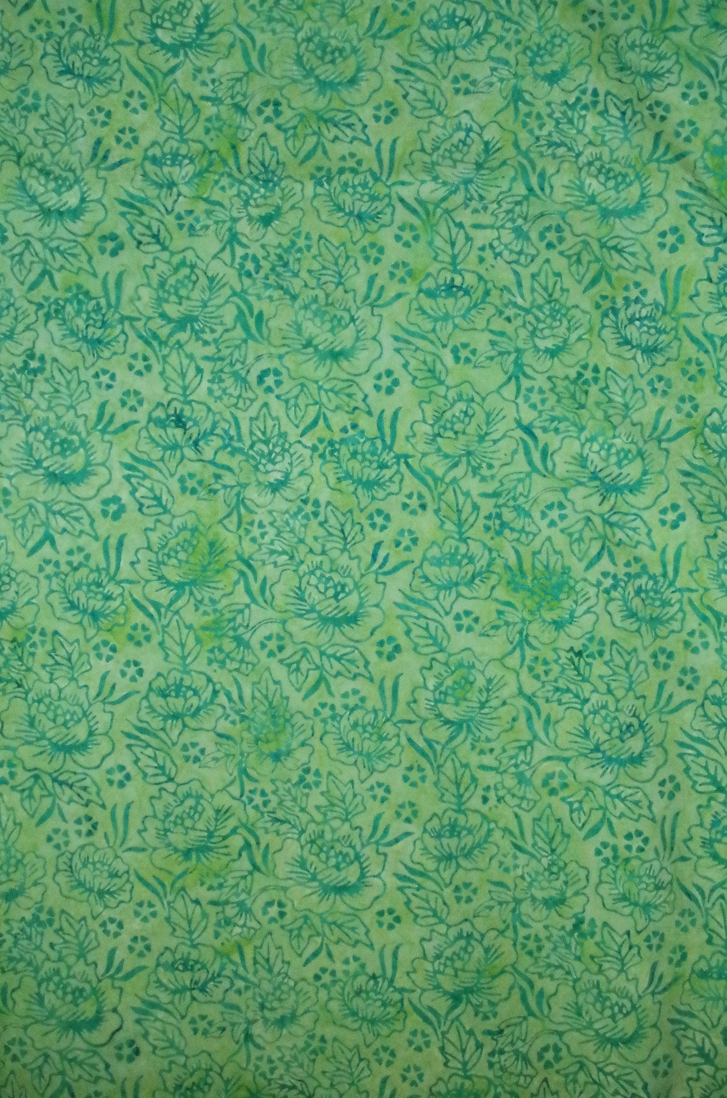 Imprimé Batik Fleurs Vertes