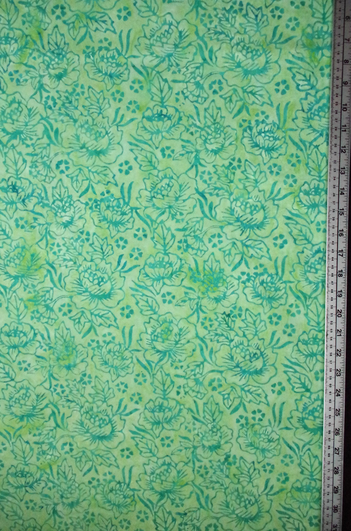 Imprimé Batik Fleurs Vertes