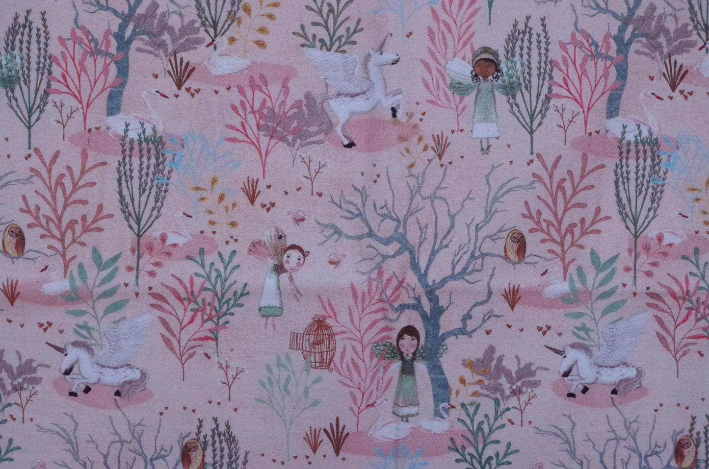 Coton matelassé - Fat Quarter - Plantes Rose
