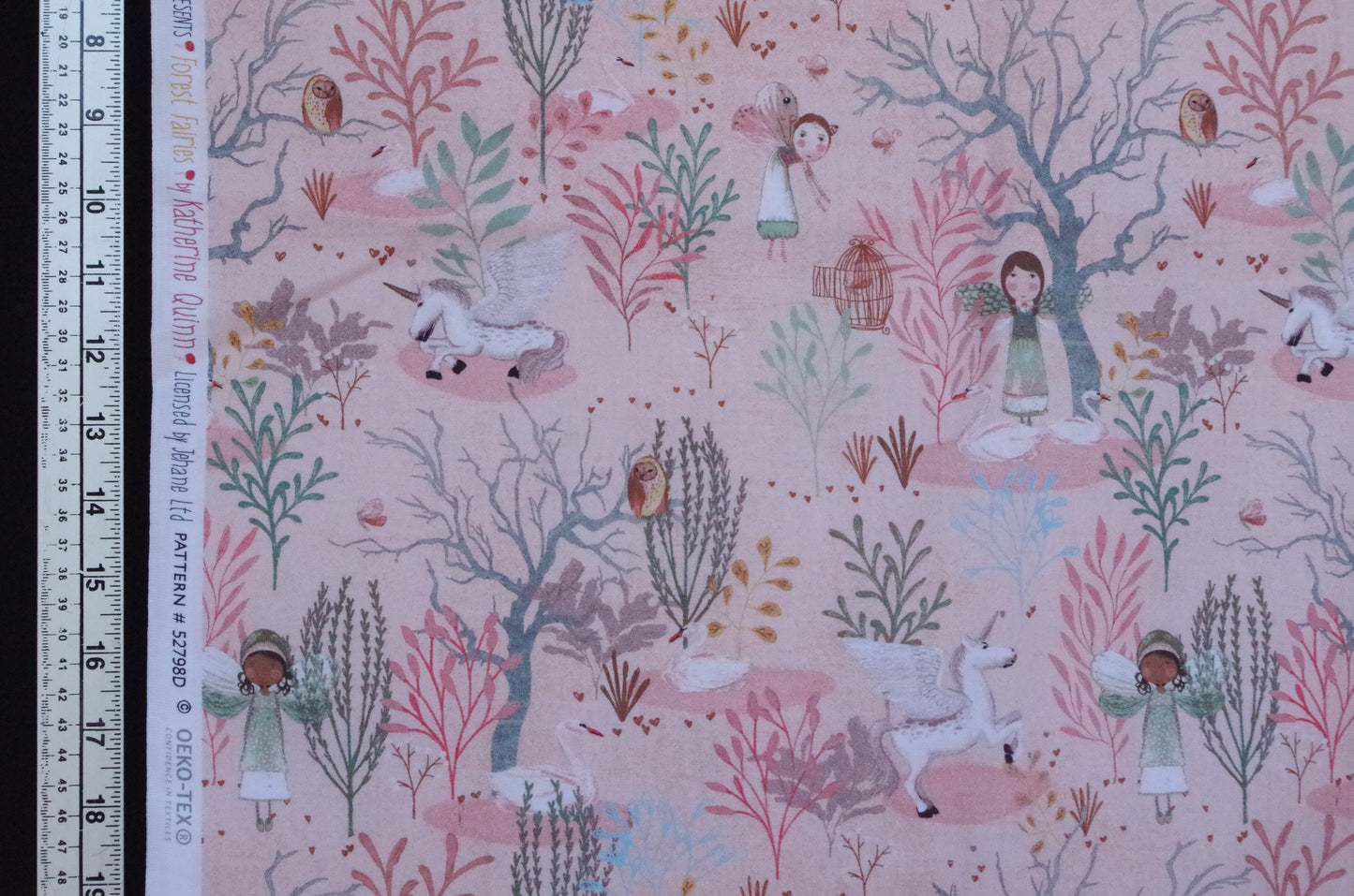 Coton matelassé - Fat Quarter - Plantes Rose