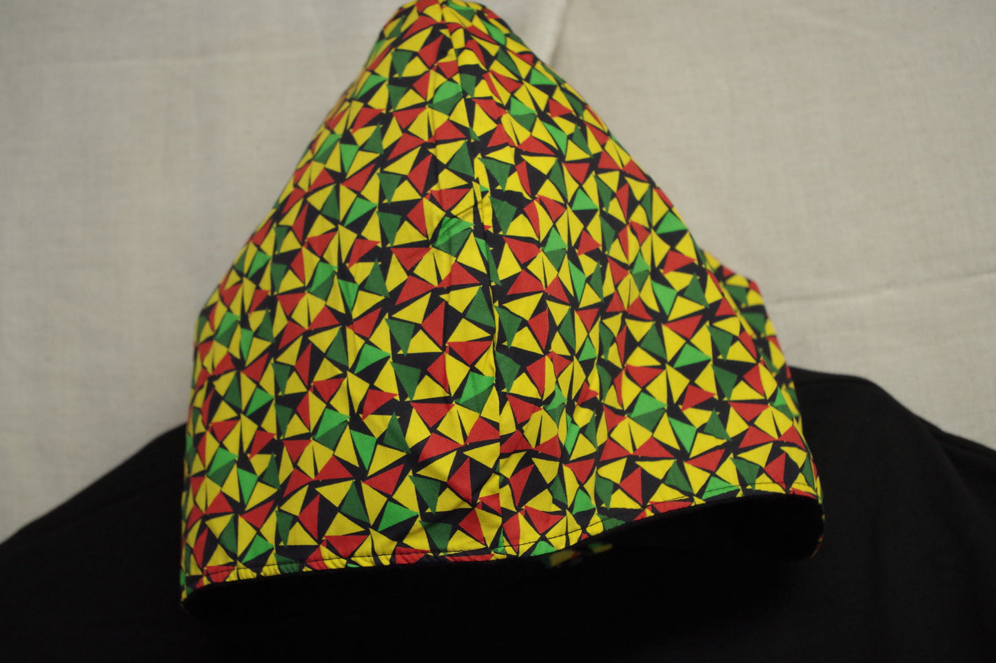 XL Black Rasta Color Hoodie - Heavy Sweatshirt Cotton