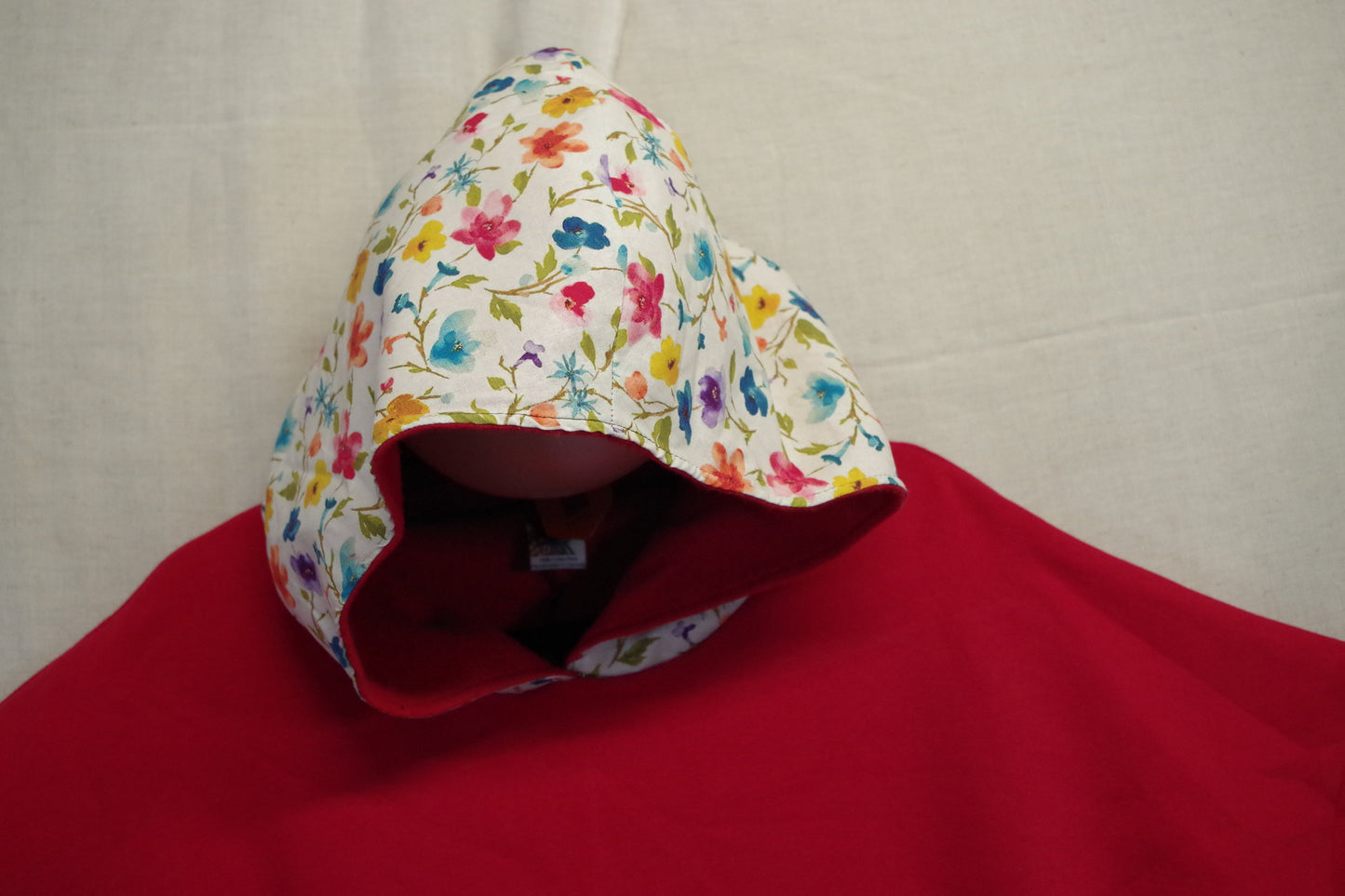 XL Red White Flower Hoodie - Heavy Sweatshirt Cotton