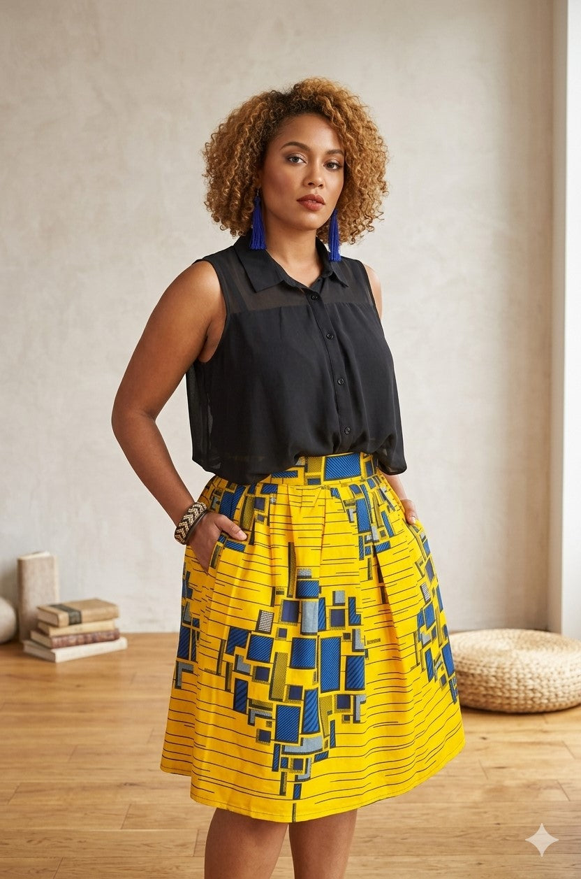 Summer skirt with pockets! Millionaire Print