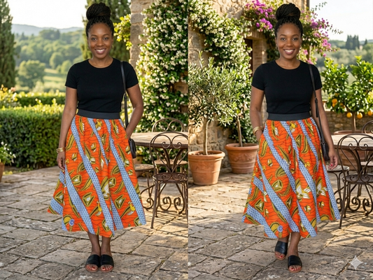 A-shape Skirt - with Pockets ! - Orange Delight