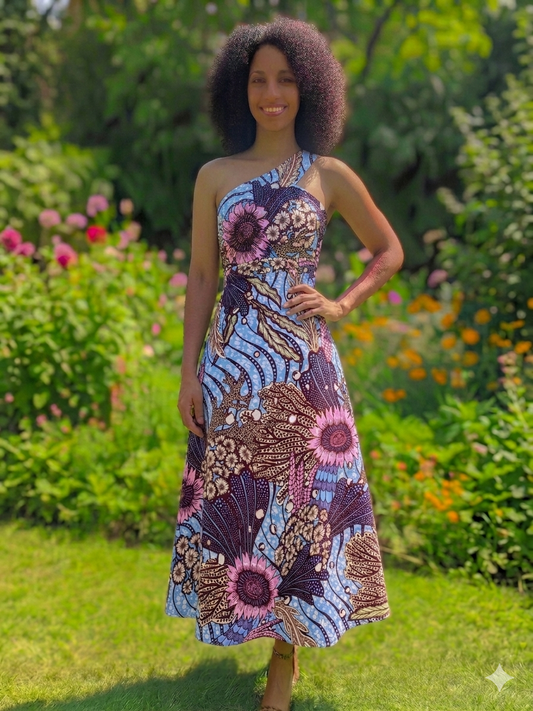 Wrap-Around Skirt Dress - Cold Flowers