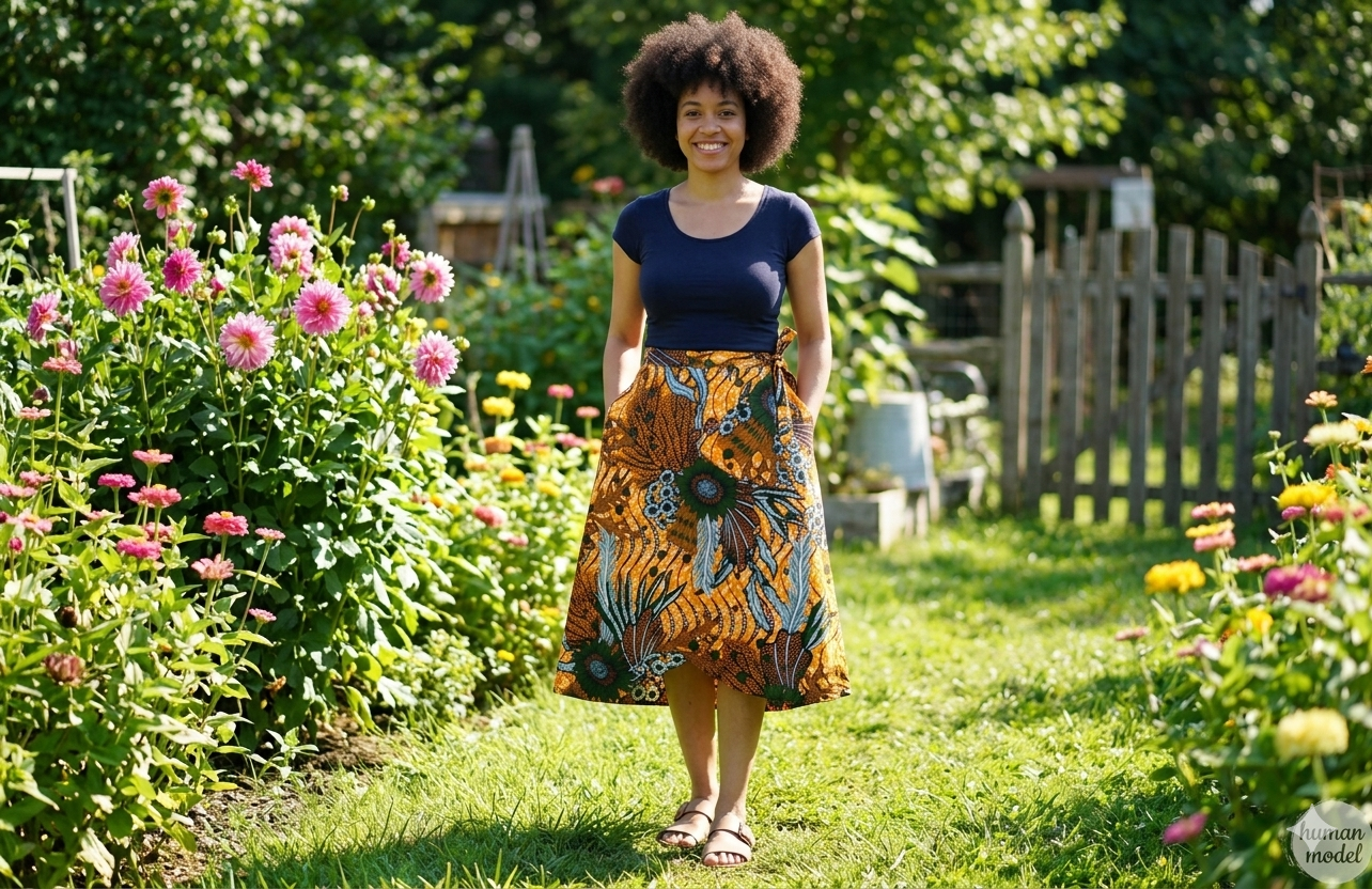 Robe portefeuille – Vague orange