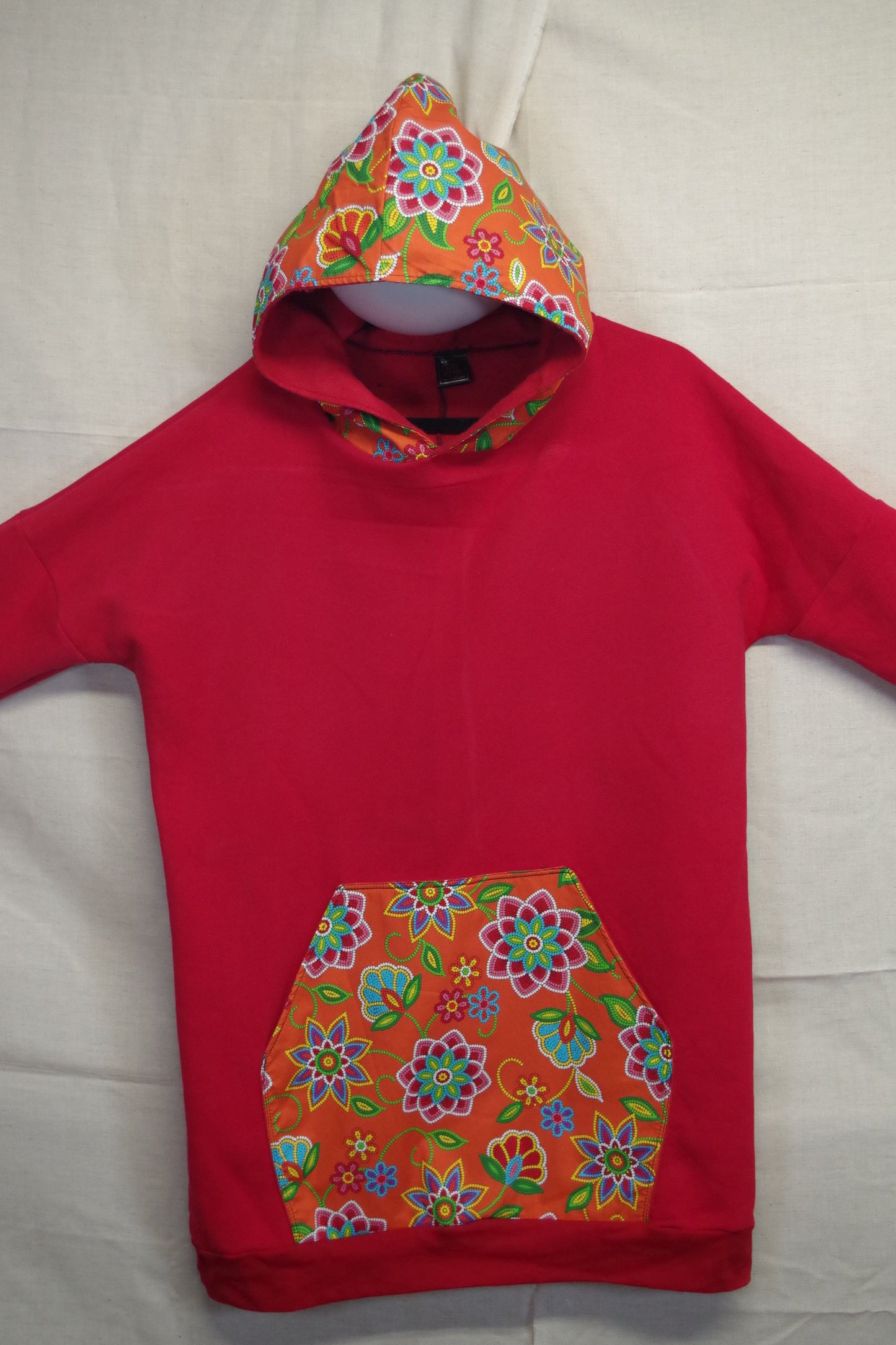 XL Red Orange Hoodie - Heavy Sweatshirt Cotton