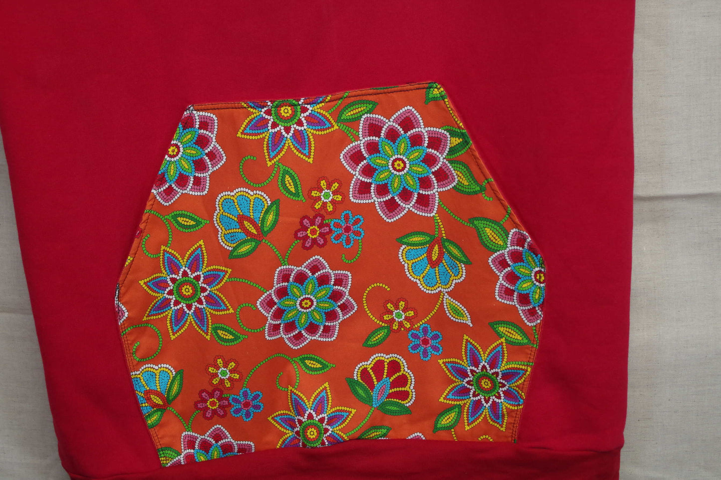 XL Red Orange Hoodie - Heavy Sweatshirt Cotton