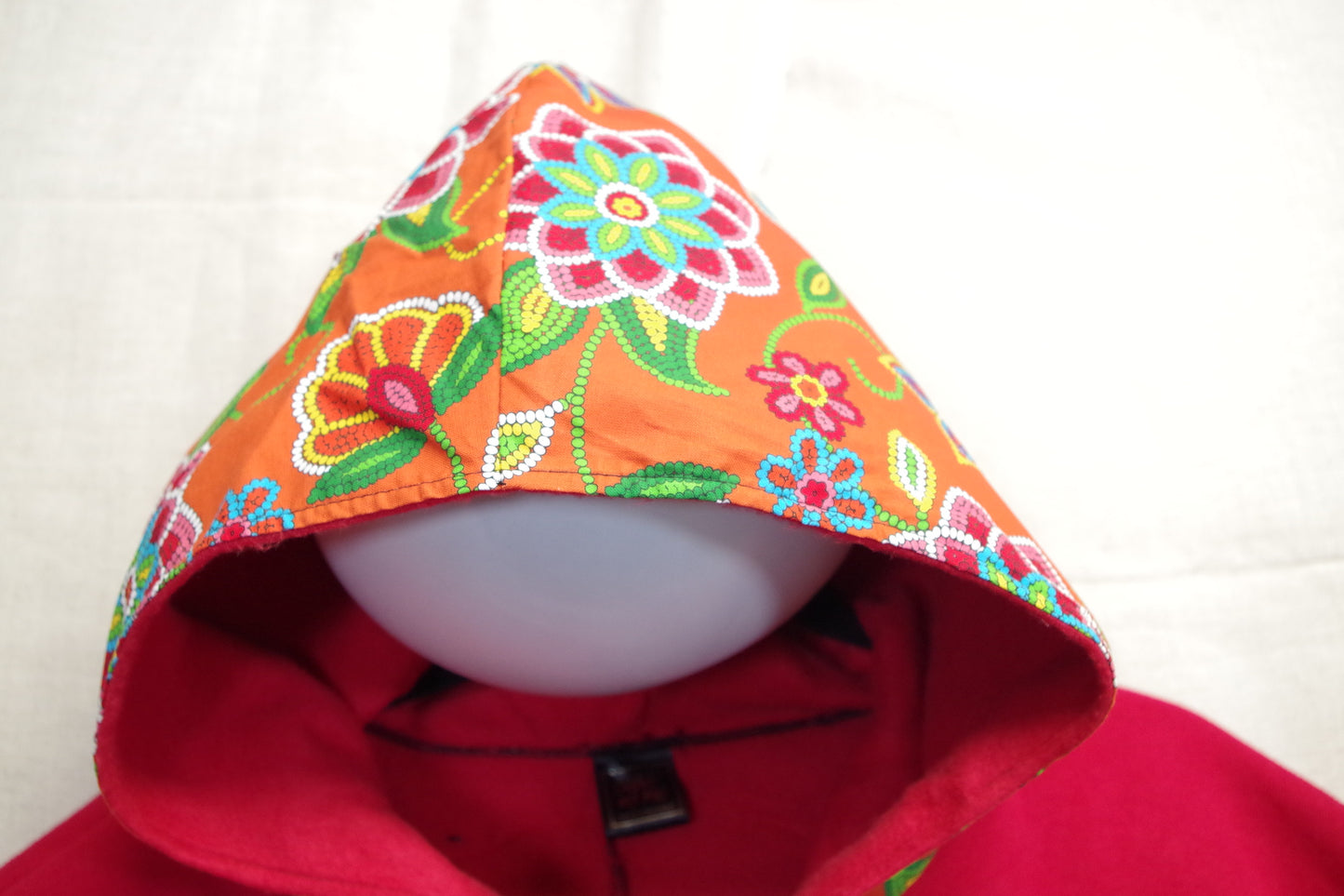 XL Red Orange Hoodie - Heavy Sweatshirt Cotton