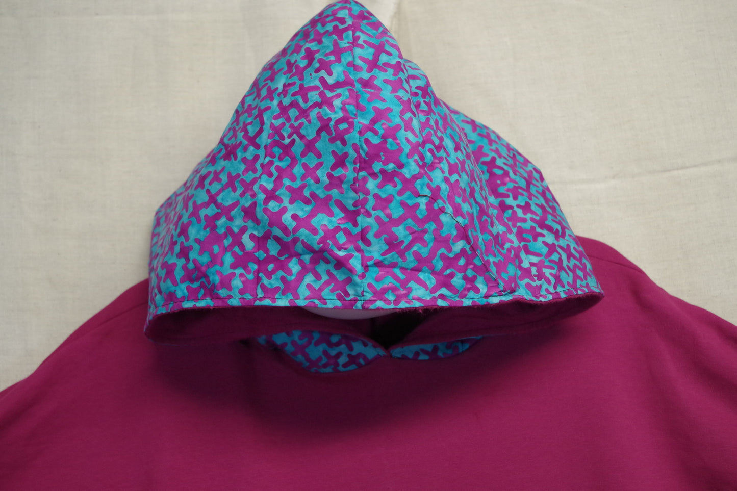 XL Pink X Batik Hoodie - Light Brushed Cotton - Unique piece