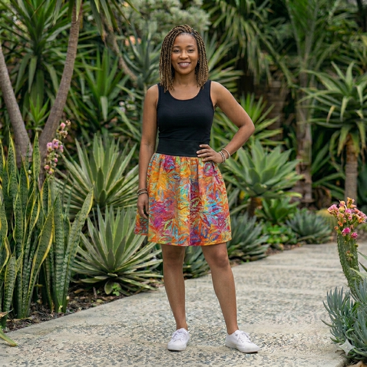 Short batik skirt with pockets! Summer Splash